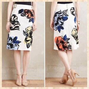 Anthropologie Maeve floral skirt cotton 2 XS